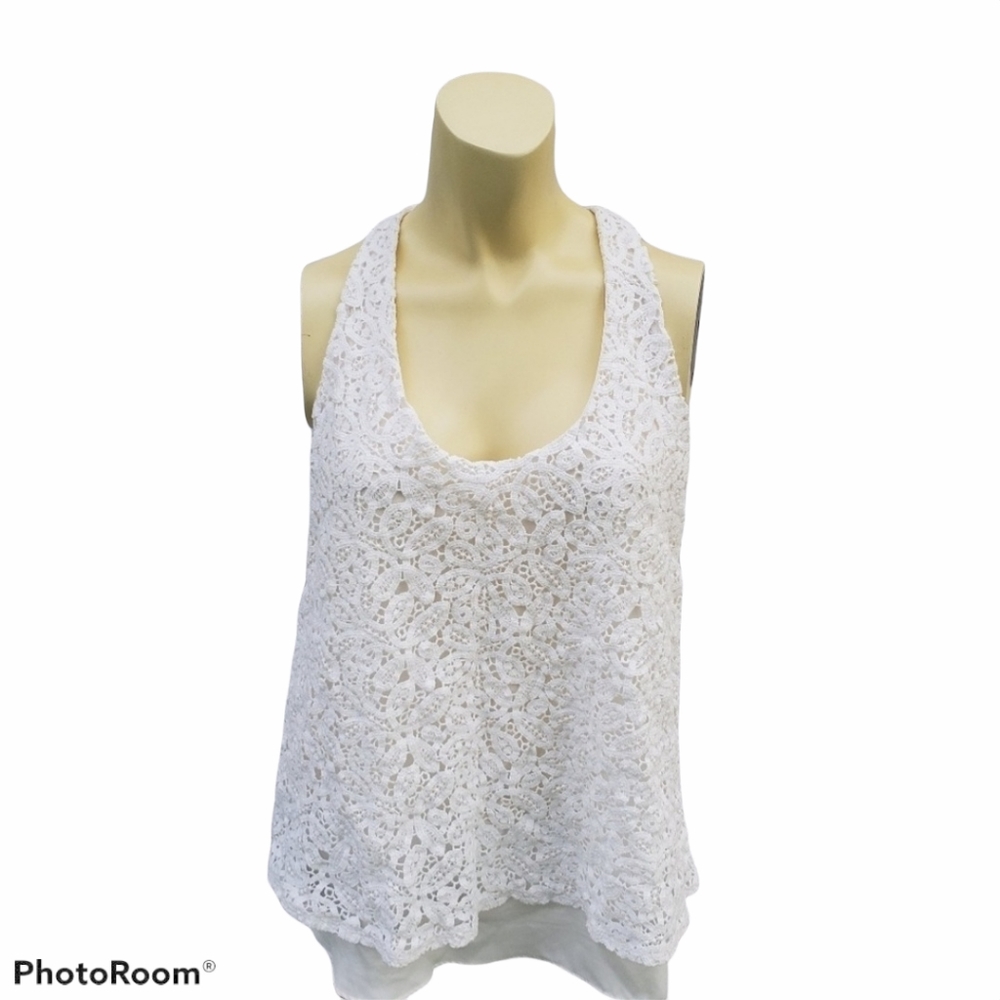 GAP Lace  High/Low Tank Top in Women's size L